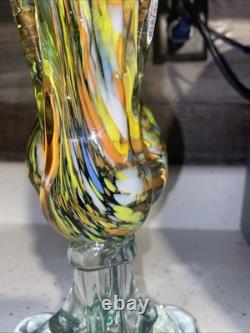 Beautiful Vintage Hand Blown Murano-Style Glass Rooster Figure 14 Inches Tall