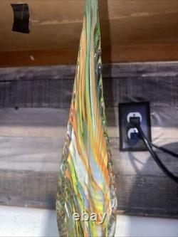 Beautiful Vintage Hand Blown Murano-Style Glass Rooster Figure 14 Inches Tall