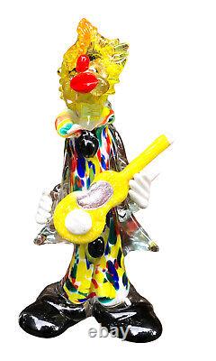 Beautiful? Vintage Murano Hand Blown Glass Clown? Rare Guitar rock'n' roll 9