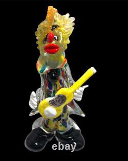 Beautiful? Vintage Murano Hand Blown Glass Clown? Rare Guitar rock'n' roll 9