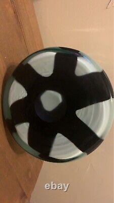 Black and White Hand Blown Glass Vase 7 Murano