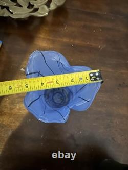 Blue Confetti Hand Blown Murano Style Vase