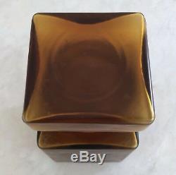 Bold Handsome Geometric Mid Century Art Glass Jar Canister Decanter by Vistosi