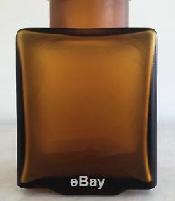 Bold Handsome Geometric Mid Century Art Glass Jar Canister Decanter by Vistosi