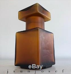 Bold Handsome Geometric Mid Century Art Glass Jar Canister Decanter by Vistosi