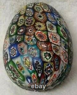 Breathtaking Vintage Fratelli Toso/AVEM Glass Paperweight Egg Murano Millefiori