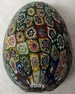 Breathtaking Vintage Fratelli Toso/AVEM Glass Paperweight Egg Murano Millefiori