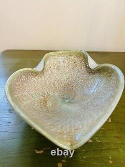 C. 1960's Italian Hand Blown Alfredo Barbini Copper & Bronze Murano Bowl