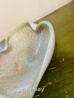C. 1960's Italian Hand Blown Alfredo Barbini Copper & Bronze Murano Bowl