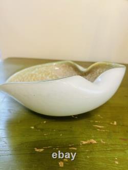 C. 1960's Italian Hand Blown Alfredo Barbini Copper & Bronze Murano Bowl