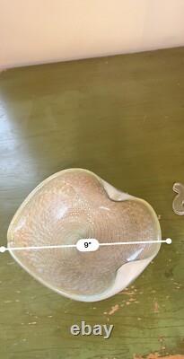 C. 1960's Italian Hand Blown Alfredo Barbini Copper & Bronze Murano Bowl