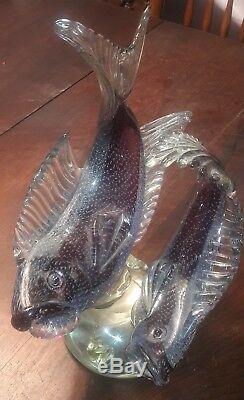C1937 Murano Italy Bullicante Fish Sculpture by Flavio Poli for Seguso
