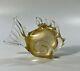 C1950s Archimede Seguso Signed Murano Italy Polveri Gold Inclusions Glass Fish