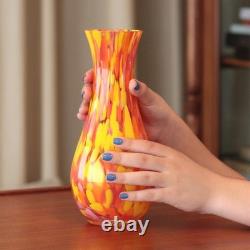 Ca D Oro Glass Vase Orange/Yellow Confetti Effect Hand Blown Murano-Style Art
