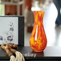 Ca D Oro Glass Vase Orange/Yellow Confetti Effect Hand Blown Murano-Style Art