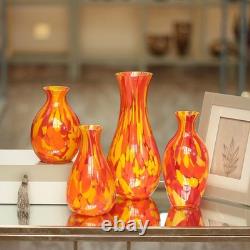 Ca D Oro Glass Vase Orange/Yellow Confetti Effect Hand Blown Murano-Style Art