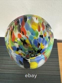 Cá d'Oro Colored Glass Vase Confetti Effect Hand Blown Murano-Style Colorful