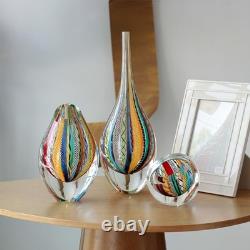 Cá d'Oro Drop Glass Vase Hippie Canes Hand Blown Murano-Style Art Glass Colored