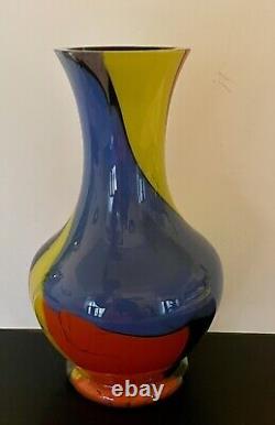 Cá d Oro HAND BLOWN GLASS VASE COLORED SPLINTERS EFFECT MURANOSTYLE ART GLASS