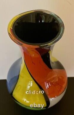 Cá d Oro HAND BLOWN GLASS VASE COLORED SPLINTERS EFFECT MURANOSTYLE ART GLASS