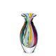 Cá d'Oro Small Glass Vase Hippie Colored Canes Hand Blown Murano-Style Art Gl