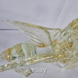 Campanella Murano Hand Blown Glass Saint Mark Winged Lion Figurine Gold Venitian