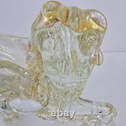 Campanella Murano Hand Blown Glass Saint Mark Winged Lion Figurine Gold Venitian