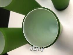 Carlo Moretti Mid Century Green Murano Satinato Iced Tea Glasses 7.25 RARE