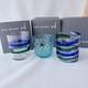 Carlo Moretti Murano Glass Tumblers Set of 3 Blue Green Hand Blown Italy Boxed