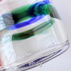 Carlo Moretti Murano Glass Tumblers Set of 3 Blue Green Hand Blown Italy Boxed