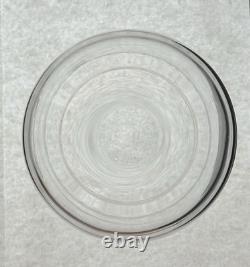 Carlo Moretti Murano Glass Vase 12 Hand-Blown Clear Etched Line Design- Italy