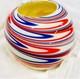 Carlo Moretti Murano Glass Vase Archive Revival Marbled Sphere Hand Blown Italy