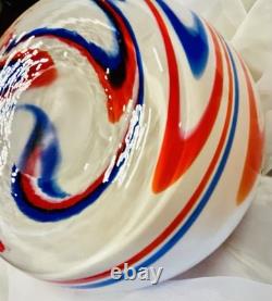 Carlo Moretti Murano Glass Vase Archive Revival Marbled Sphere Hand Blown Italy