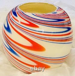Carlo Moretti Murano Glass Vase Archive Revival Marbled Sphere Hand Blown Italy