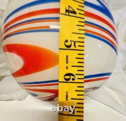 Carlo Moretti Murano Glass Vase Archive Revival Marbled Sphere Hand Blown Italy