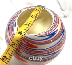 Carlo Moretti Murano Glass Vase Archive Revival Marbled Sphere Hand Blown Italy