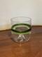 Carlo Moretti Murano Green Striped Tumbler Signed Hand Blown Italy