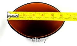 Carlo Moretti Signed Murano Glass Blue & Orange Cased 10 3/8 Oval Vase 1960-80s