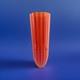 Cenedese Murano Art Glass Vase Orange Red Stripes Hand Blown 15.25 Signed Italy