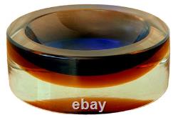 Cenedese Murano Italy Italian Sommerso Art Glass Geode Bowl Vtg Seguso Poli Mcm