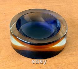 Cenedese Murano Italy Italian Sommerso Art Glass Geode Bowl Vtg Seguso Poli Mcm