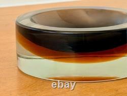 Cenedese Murano Italy Italian Sommerso Art Glass Geode Bowl Vtg Seguso Poli Mcm