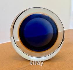 Cenedese Murano Italy Italian Sommerso Art Glass Geode Bowl Vtg Seguso Poli Mcm