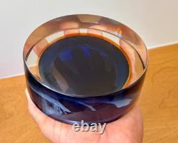 Cenedese Murano Italy Italian Sommerso Art Glass Geode Bowl Vtg Seguso Poli Mcm