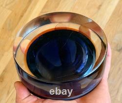 Cenedese Murano Italy Italian Sommerso Art Glass Geode Bowl Vtg Seguso Poli Mcm