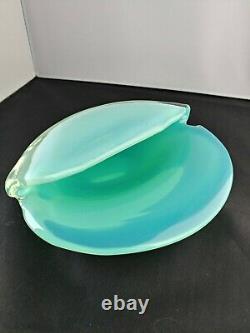 Cenedese signed Murano opaline clam shell bowl Gorgeous