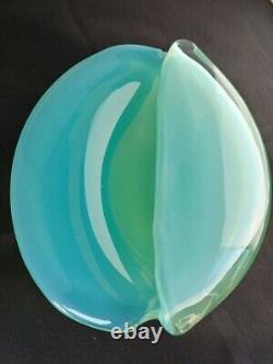Cenedese signed Murano opaline clam shell bowl Gorgeous