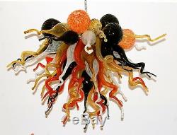 Chihuly Style Murano Hand Blown Glass Chandelier Multi-Color