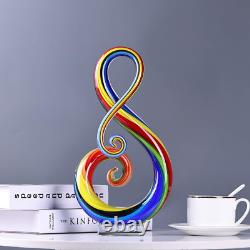 Colorful Hand-Blown Murano Glass Music Note Sculptures for Home Decor