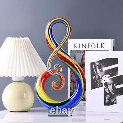Colorful Hand-Blown Murano Glass Music Note Sculptures for Home Decor